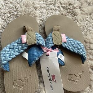 Vineyard Vines Kids Sandals with Blue Braided Strap